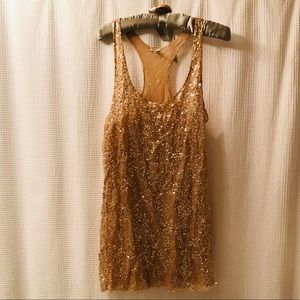 Victoria Secret gold beaded sparkling nightgown